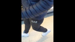 Step mom helps step son jerk off on her Leggings in supermarket (fuck )