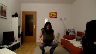 Sandralein dance with Big Tits and smoking