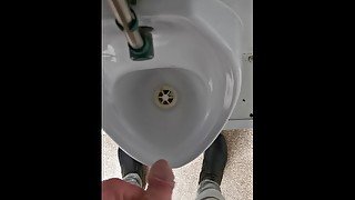 Pissing in a public space