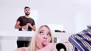 Blonde beauty fucked in the pussy so hard that she screams
