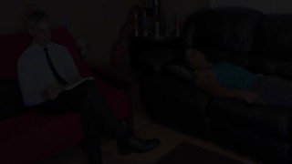 Therapist puts his client over his lap and spanks his tight ass