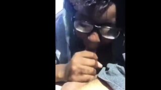 Black girl suck her white boyfriend in car