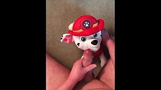 Jacking off and cumming on Paw Patrol Marshall