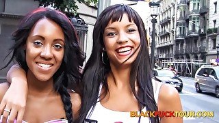 Threesome with Horny Ebony Latina BFFs in Barcelona