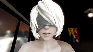 Nier Automata: The 2B is out of control and fucks me until cum