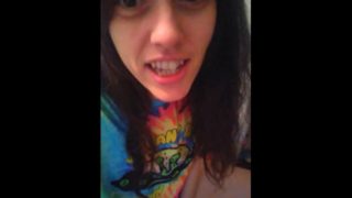 PinkMoonLust Pees On her Tampon String Peeing Urine Piss Fetish Hairy Girl Sits on Dirty Toilet