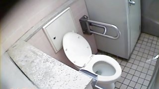 Schoolgirl talks to her bf and masturbates on toilet spy cam