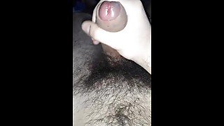 Teen jerking off his cock in the morning