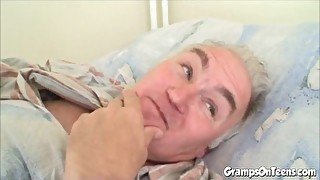 Teen nurse fucks oldie as wife masturbates