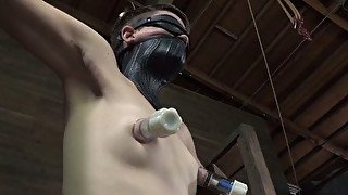 Blind folded chick gets her nipples pumped in hot bdsm video