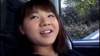 Chubby Asian teen Mai Mariya makes a perfect leg spit after a lunch