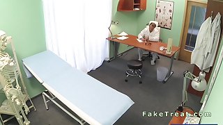 Beautiful patient sucks doctors cock in fake hospital