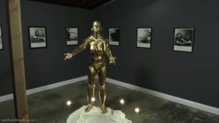 Golden Heist - Caroline Pierce & Star Nine Wet & Messy Body Painting Statue Fetish TRAILER