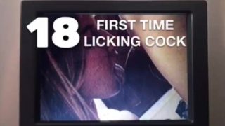 Stolen VHS tape, her first time licking a cock 18 years old