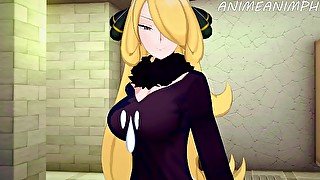 Cynthia gives you the price of winning the Pokemon League - Anime Hentai