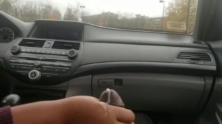 Wife jerks me off while driving with surprise cumshot