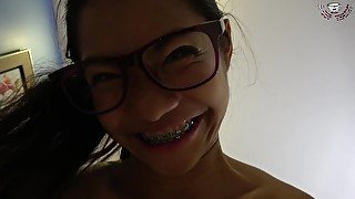 Alicia Asia - Nerdy Thai Teen is teasing big dick - Asian Hardcore