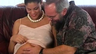 grandpa loves preggo busty teen