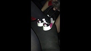 Humilation slave in car