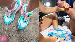 Cum On Nike Sneakers Cumpilation - HUGE HD Cumshots - YummyCouple