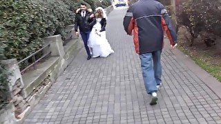 DEBT4k Debt collector fucks the bride in white dress and stockings