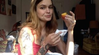 EATING A PEACH BEFORE GOING OUT WITH A SUGAR DADDY