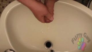 POV - Short Wank in bathroom