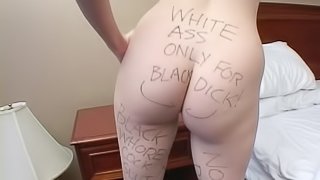 Writing all over his floozy and fucking her slippery pussy hard