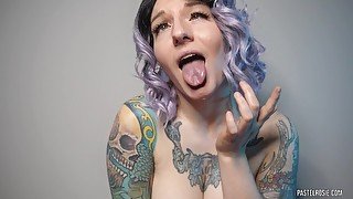 Ahegao Moaning ASMR - PASTEL ROSIE Tongue Fetish - Playing With My Soft Sensitive Nipples And Drool