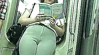 Hot voyeur camel toe spy in metro