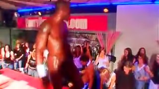 Black sexy stripper dancing in undies at an orgy