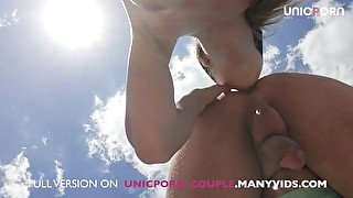 PUBLIC RIMJOB BY THE SEA  She lick my ass and blow my cum on public beach  UNICPORN COUPLE ALEX