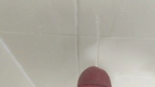 Piss on shower wall