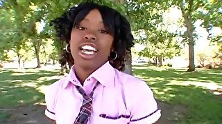 Nasty ebony schoolgirl porn video