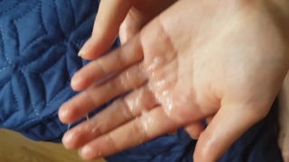 Handjob and cum close up