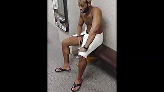 Bear catches guy jerking off in the locker room