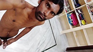 Rajesh home tour masturbation, showing ass hole, butt and cumming in the bathroom