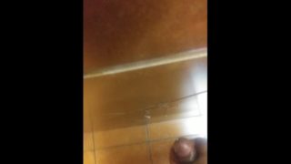 Massive cumshot in restroom