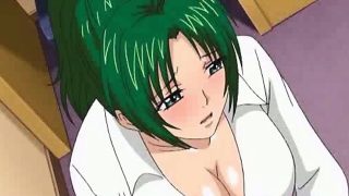 Green haired hentai girl gets ass slapped