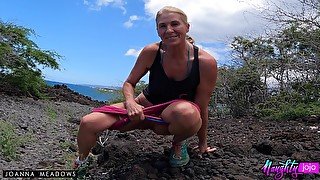 Pit Stops - Pissing on my Maui hike - Pissing MILF Joanna Meadows - NaughtyJoJo