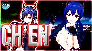 CHEN Hentai Arknights Sex  チェン(アークナイツ)  変態 (Anime Waifu Furry Gamer 3D Hardcore POV Cosplay)