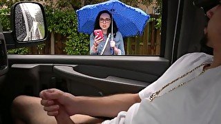 BANGBROS - Bespectacled Tennessee Bombshell "Scarlett" Fucks Cock Flashing Immigrant For Cash Money