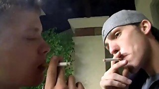 Cigar smokers ass breed outdoor after BJ
