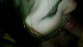 Chubby cock sucking girl getting my dick deep down her throat