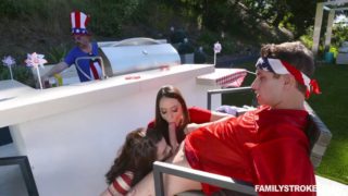 Stepmom ariella ferrera and stepdaughter jennifer jacobs fuck his son on 4th of july