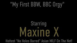 Group Sex! 4 Big Ass Dicks And 1 BBW Make Asian Beauty Maxine X Cum Hard!