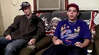 Drac and Nolan jerk off each other while taking a smoke