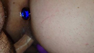 Sexy pregnant BBW wife fucked with butt plug in
