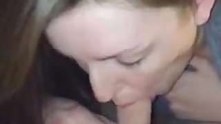 College girl sucking and riding chubby guys dick