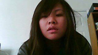 Cute and wicked amateur Asian teen strips on webcam